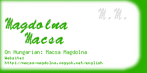 magdolna macsa business card